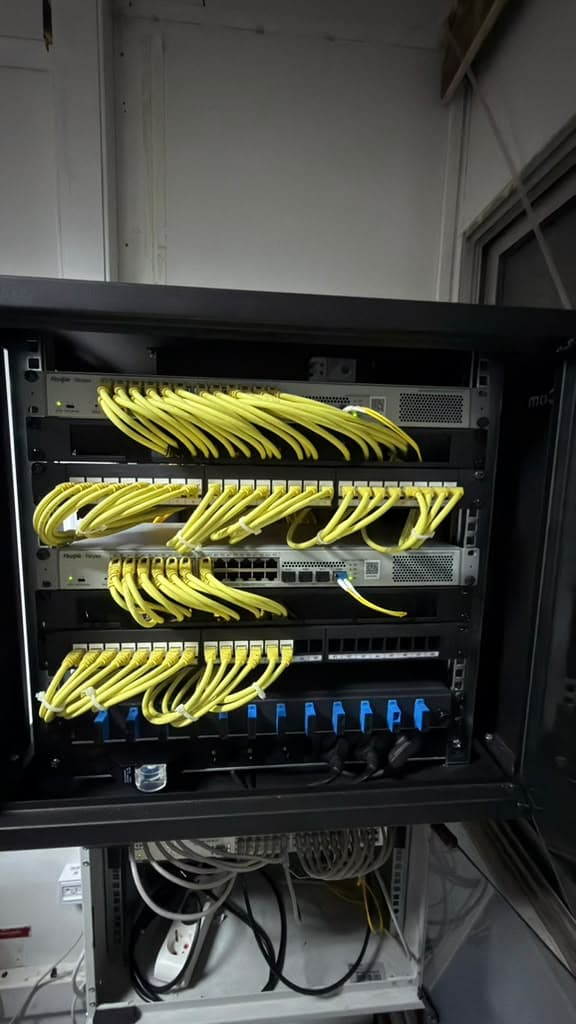 Network kabini, patch panel ve switch kablolama